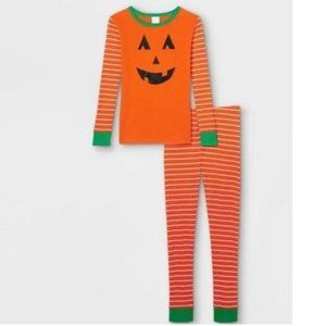 Boys Girls Sleep In Long Sleeve & Pants PJs  Pumpkin Halloween Size 5 6 8 12 NWT